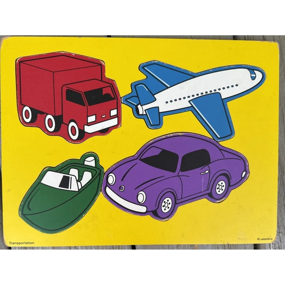Lakeshore VINTAGE Wooden Pets Transportation Animals Shapes Horses Puzzles Lot 5